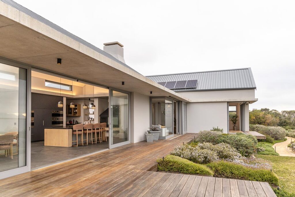 Lagoon Villa contemporary home designed by FVDM Architects on a Cape coast lagoon edge.
